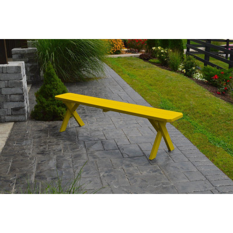 Yellow bench outdoor top
