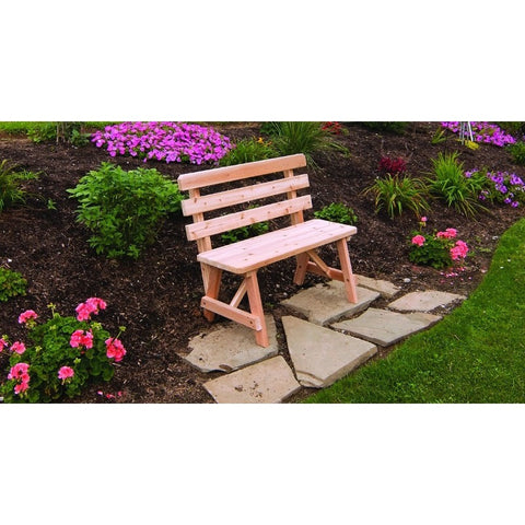 Horizontal Backed Bench in Cedar - Buy Online at YardEpic.com