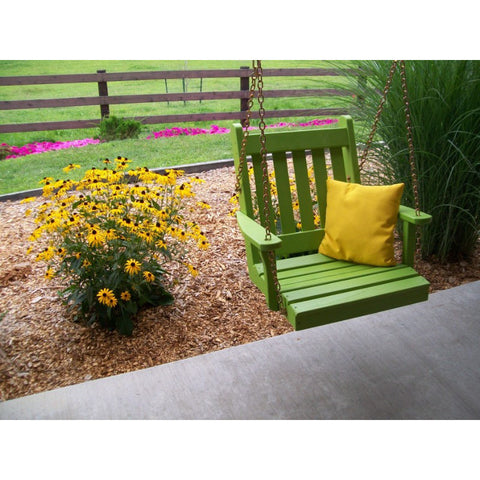 2 Ft. Wide Traditional English Chair Swing in Yellow Pine - Buy Online at YardEpic.com