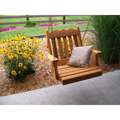 Wooden Hanging Chair Swing Bench Cedar Many Widths - Buy Online at YardEpic.com