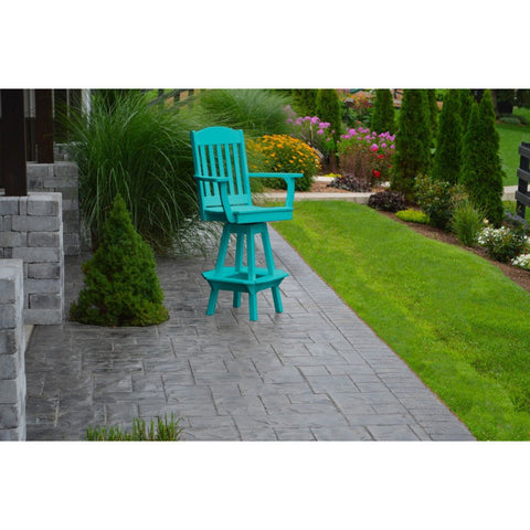 Outdoor Swivel Bar Chair w/ Arms HDPE Poly - Buy Online at YardEpic.com