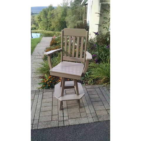 Traditional Swivel Bar Chair w/ Arms HDPE Poly - Buy Online at YardEpic.com