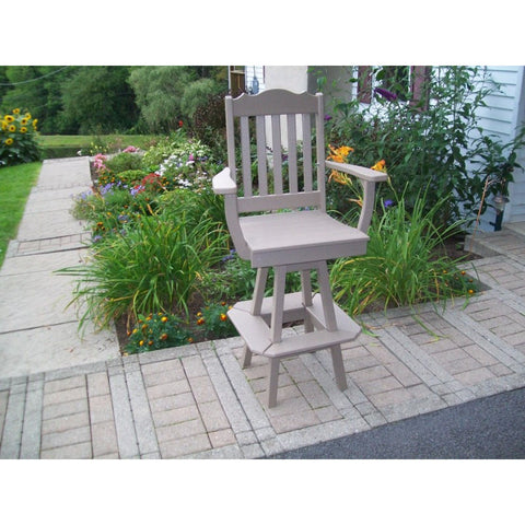 Royal Outdoor Swivel Bar Chair w/ Arms HDPE Poly - Buy Online at YardEpic.com