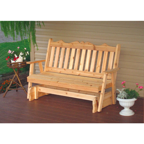 Royal English Glider Cedar Wood Porch Bench - Buy Online at YardEpic.com