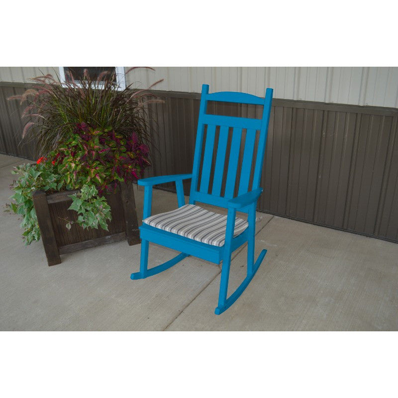 Blue wooden rocking top chair