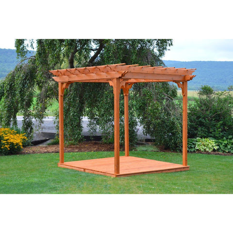 8x8 Ft. Cedar Pergola w/ Deck & Swing Hangers - Buy Online at YardEpic.com
