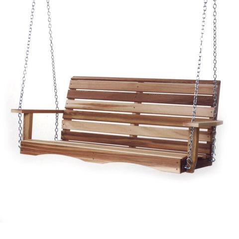 Porch Swing, 4ft Wide Rot Resistant Cedar Wood