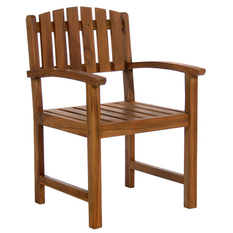 Teak Wood Dining Chair w/ Curved Back
