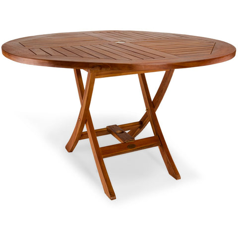 4 Ft Round Folding Foldable Teak Table