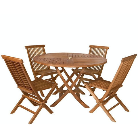Folding Table Set - All Things Cedar TT5P-Round - Buy Online at YardEpic.com