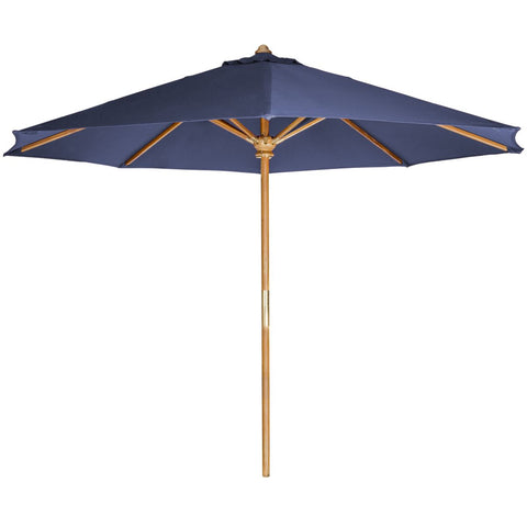 10' Teak Market Umbrella and Canopy, Blue