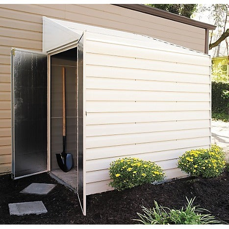 Side Entry Lean-To Wall Shed, 4x7, Steel, Swing Doors - Buy Online at YardEpic.com