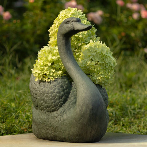 Set of 2 Swan Bird Planters Flower Pots "Derek & Odette"