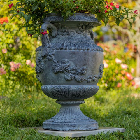Flower Planter Pot Greek Roman Inspired Magnesium Urn Style