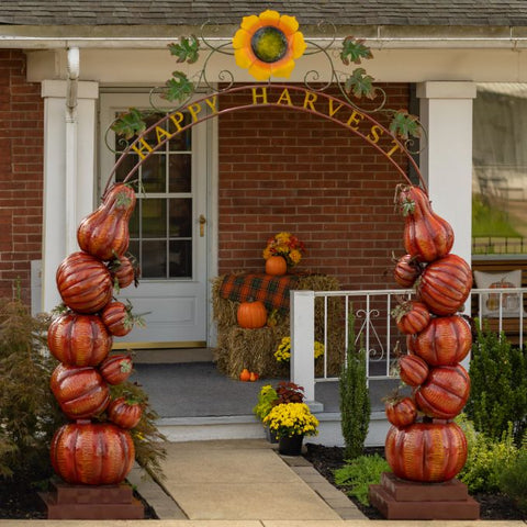 Large "Happy Harvest" Arch With Pumpkins Thanksgiving Halloween