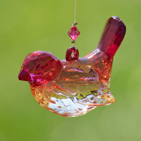 Hanging Acrylic Ornaments with Chickadee Birds