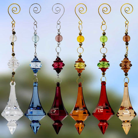 Hanging Acrylic Bead Crystal Ornaments in Assorted Colors & Shapes