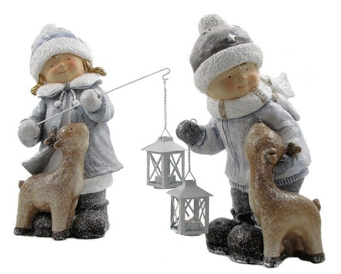 Set of 2 Tushkas Tealight Candle Holder Christmas Figurines