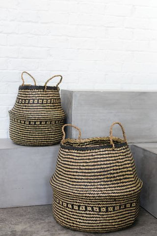 Jaron Baskets Natural Fiber Woven Pattern Small Medium Sizes Rope Handles