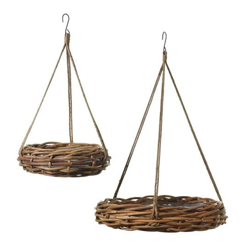 Round Pot Plant Hanger Cabana Saucer Tray Woven Vine Tree Branches