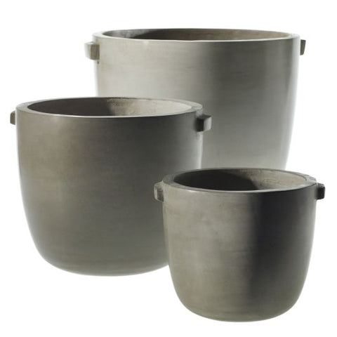 Small & Large Pots Grey Concrete Garden Planters Indoor Outdoor
