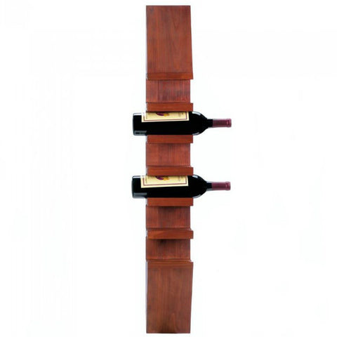 Wall-Mounted Vertical Wood Wine Rack | Horizontal Resting Bottle Mounts