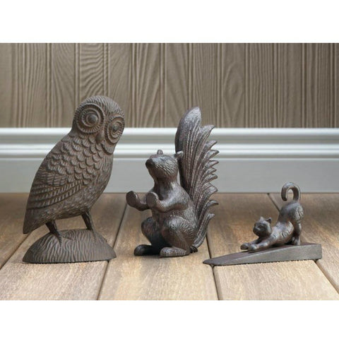 Cute Animal Cast Iron Kitty Cat Door Stoppers