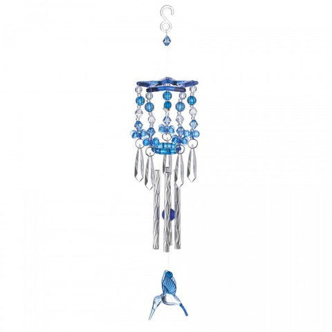 Blue Hummingbird Acrylic and Metal Windchimes