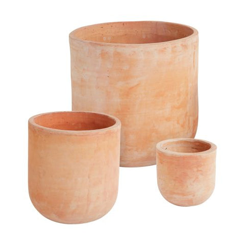 Dawson Terra Cotta Ceramic Pots in 3 Sizes Outdoor Plant Displays