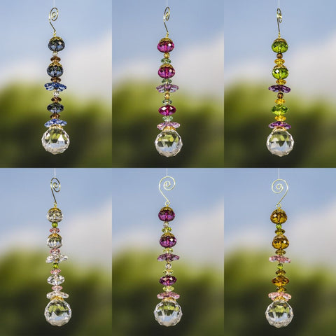 6 Pack Acrylic Crystal Ball Hanging Decorative Ornaments | 8" Long