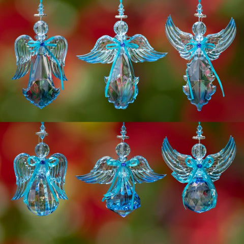 Hanging Acrylic Angel Ornaments in 6 Assorted Styles