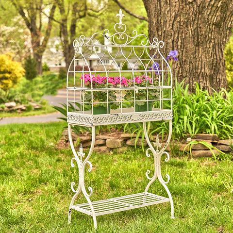 Vintage Style Iron Cage Plant Stand "Paris 1968"