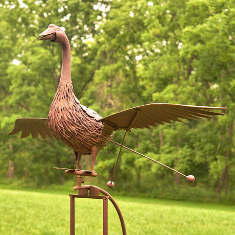 Large Iron Rocking Goose Stakes