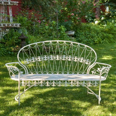 Garden Bench with Curved Back "Paris 1968" Iron Metal High Quality