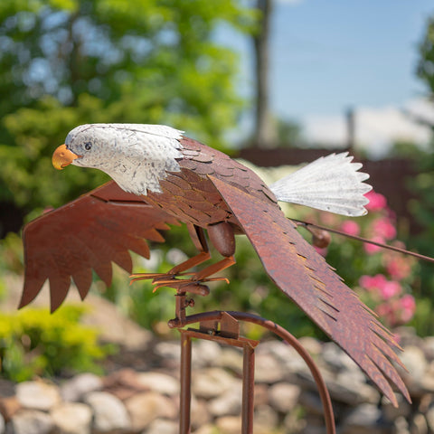 Large Flying Eagle Iron Rocking Garden Stake "Aerie"