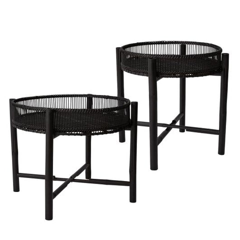 Lang Stands Black Four Leg Plant Display Stand Tables in 2 Sizes