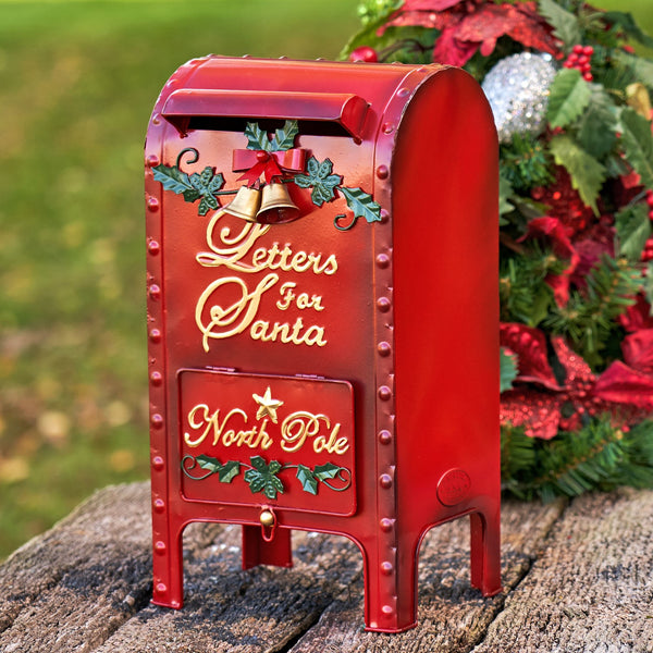 Letters to Santa Mailbox Mailbox Wall Mount North Pole Post Vintage Mailbox  Red