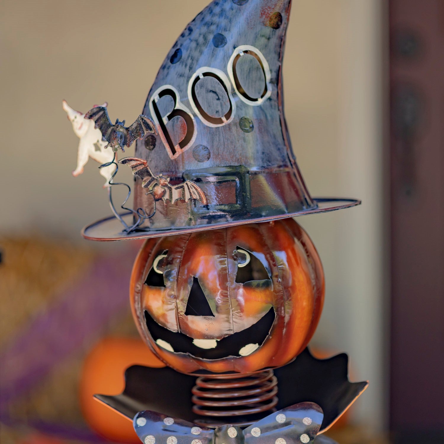 Metal Pumpkin Witch Jack-O-Lantern Figurine and Candy Holders – YardEpic