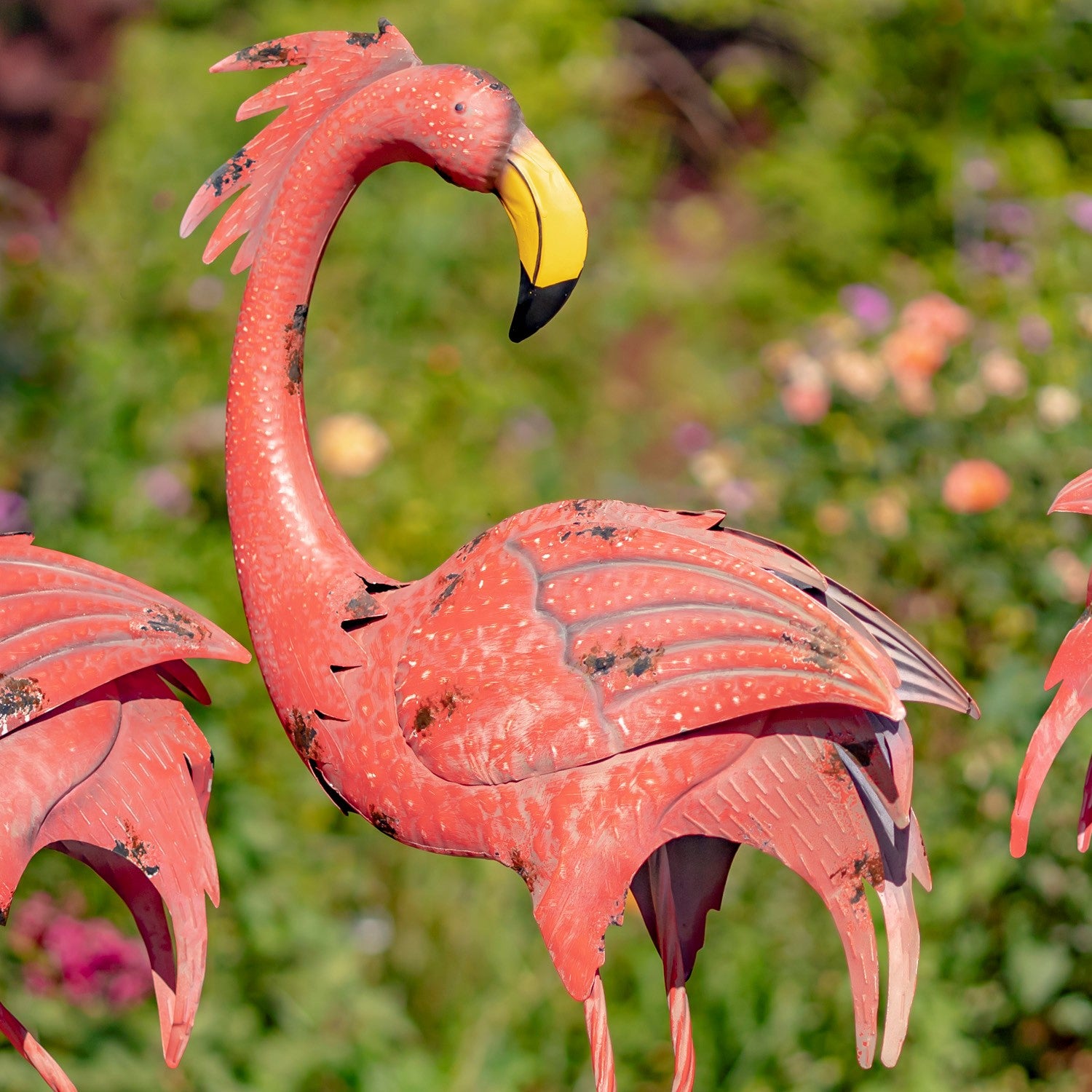 Zaer ZR190635-SET Iron Flamingos Bright Pink - Set of 4