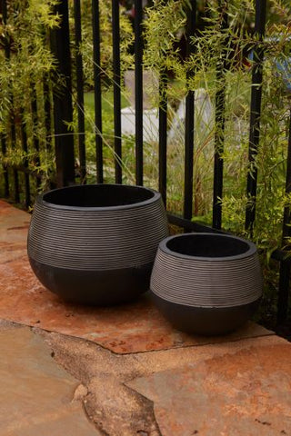Parks Planters Black Concrete Outdoor Pots for Small Plants Trees Shrubs