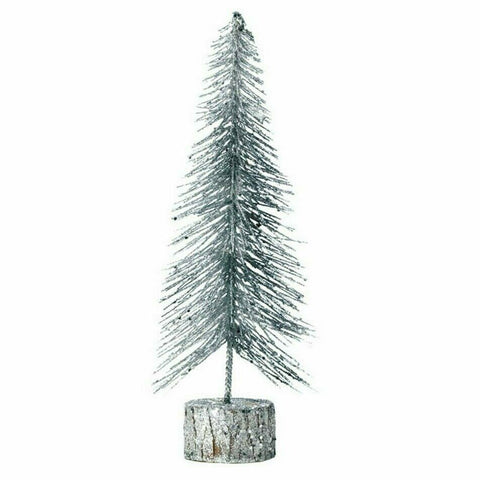 Small Christmas Trees Mini Silver Gold Glitter Decor Accents