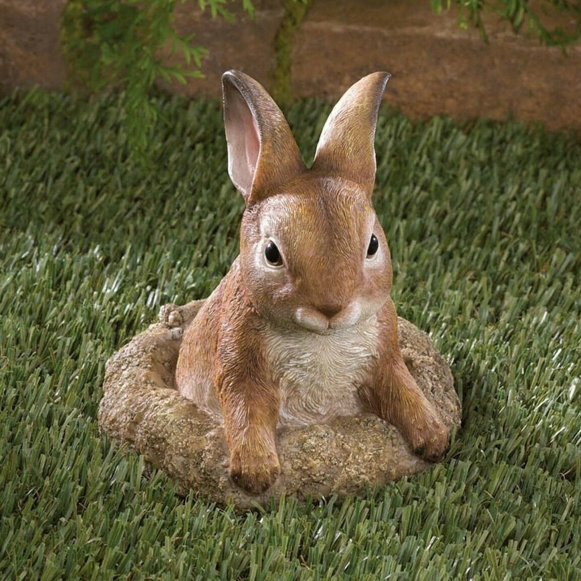 StoneLook Bunny Garden Yard Sculpture Figurine Polyresin Stone