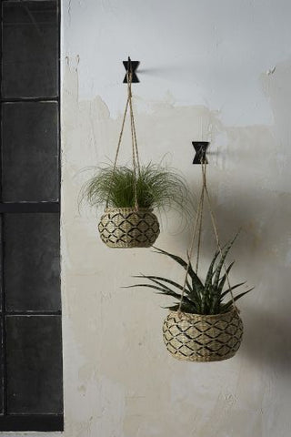 Hoffman Wall Hanging Woven Fiber Basket Bowl Pots Succulent Plant Holder Displays