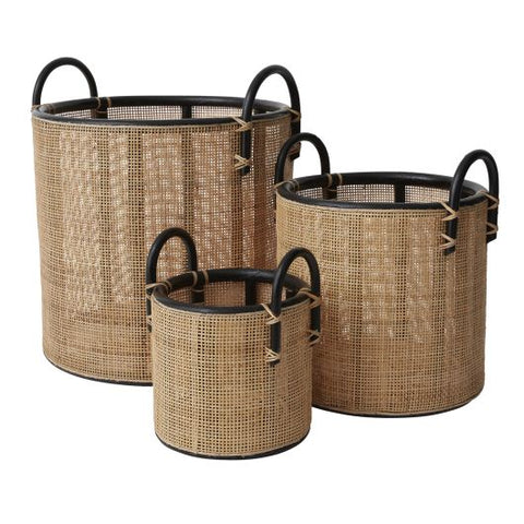 Tundra Baskets Natural Weave Woven Fiber Pot Holders with Handles